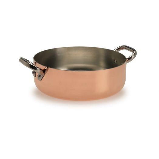 28cm copper casserole pan with lid
