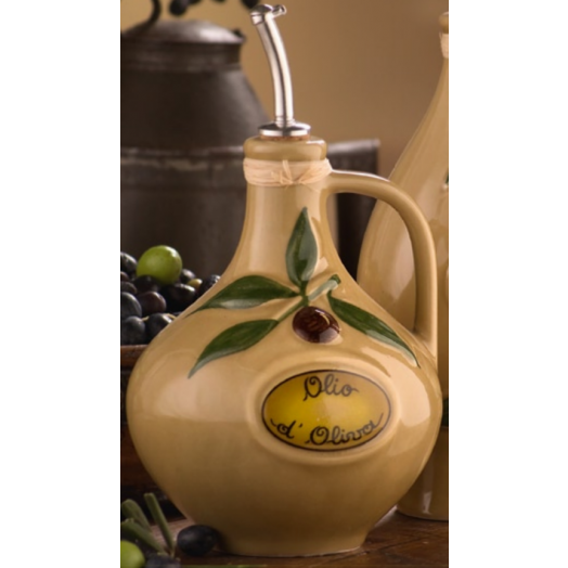 Ceramic Sand colour Olive Oil bottle